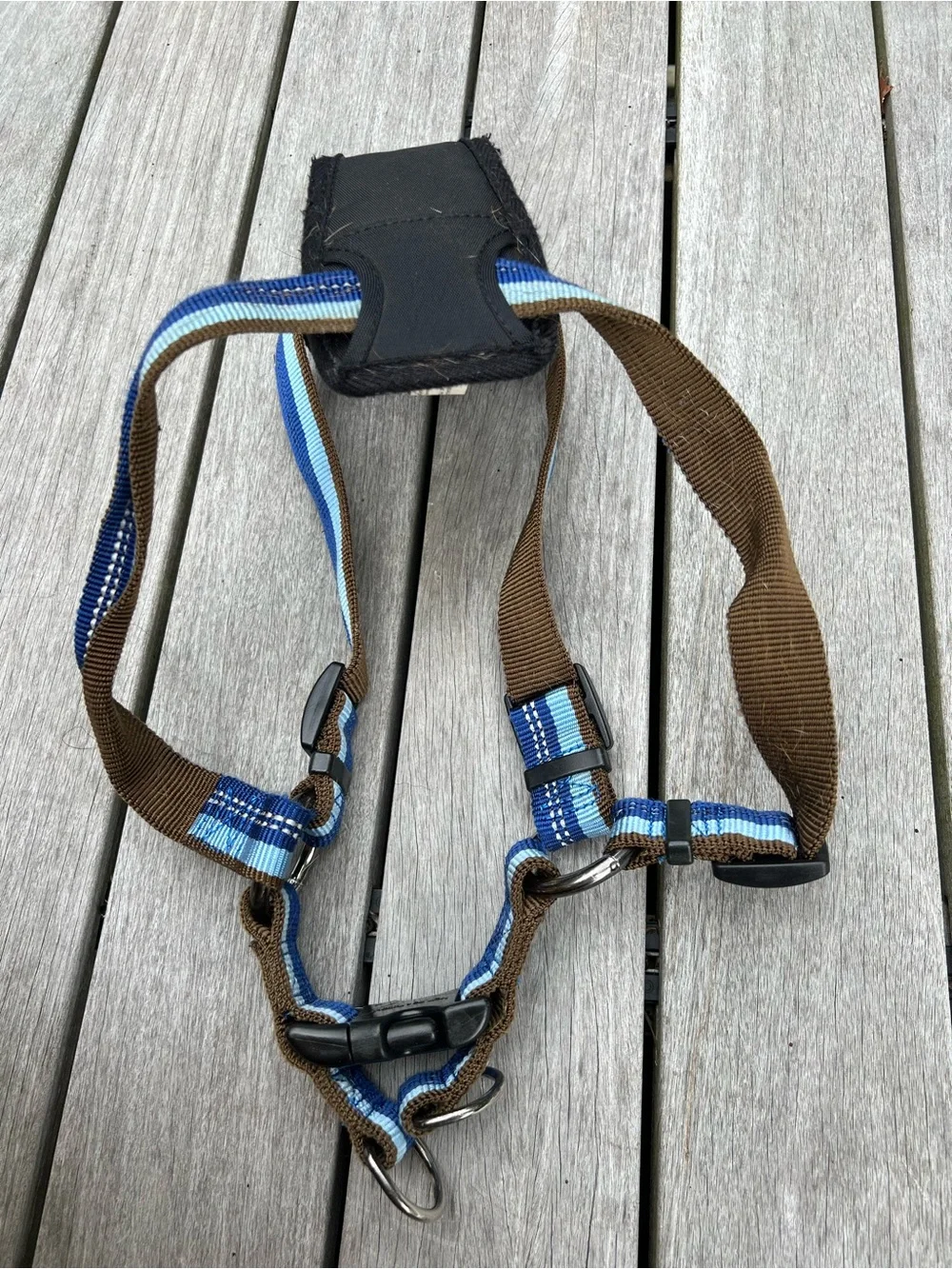 💙🖤Dog Harness Blue and Black Striped high quality